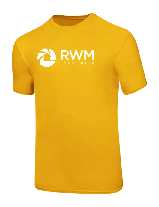 Ring Spun Yellow Gold 4.5 oz T-Shirt
 w/RWM Home Loans Logo