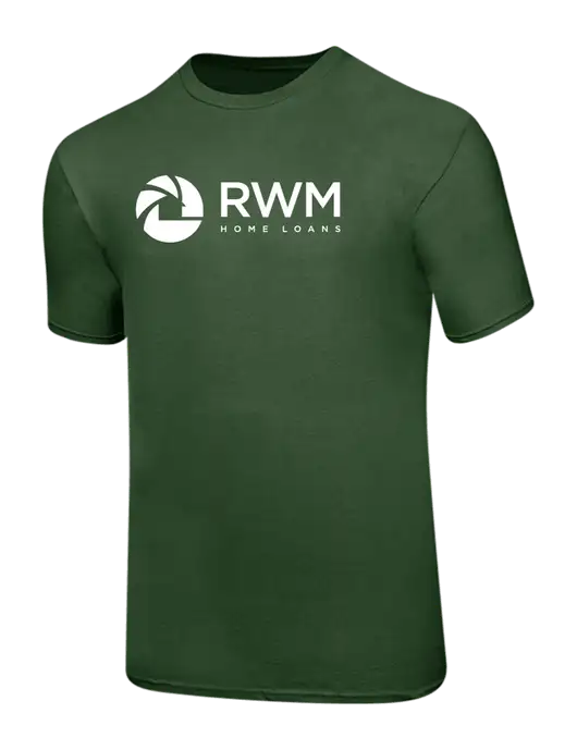 Ring Spun Dark Olive 4.5 oz T-Shirt w/RWM Home Loans Logo