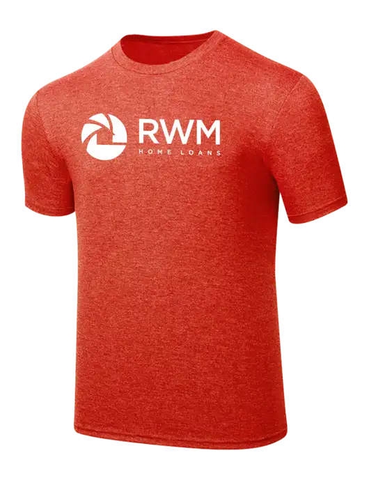 Simply Soft Dark Orange Heathered 4.5oz  Poly/Combed Ring Spun Cotton T-Shirt w/RWM Home Loans Logo