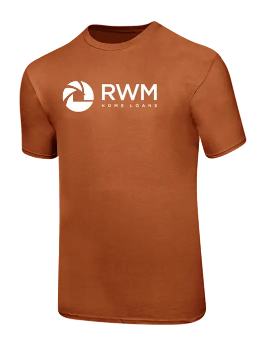 Ring Spun Burnt Orange 4.5 oz T-Shirt w/RWM Home Loans Logo