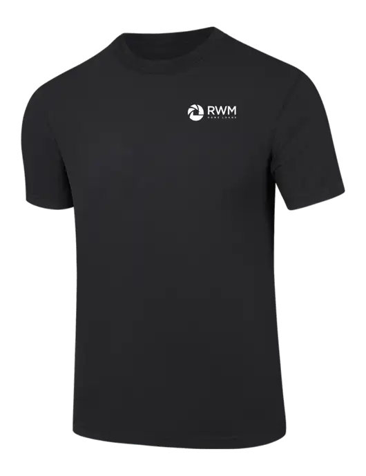 Comfort Colors 6.1 oz Black Heavyweight Ring Spun T-Shirt w/RWM Home Loans Logo