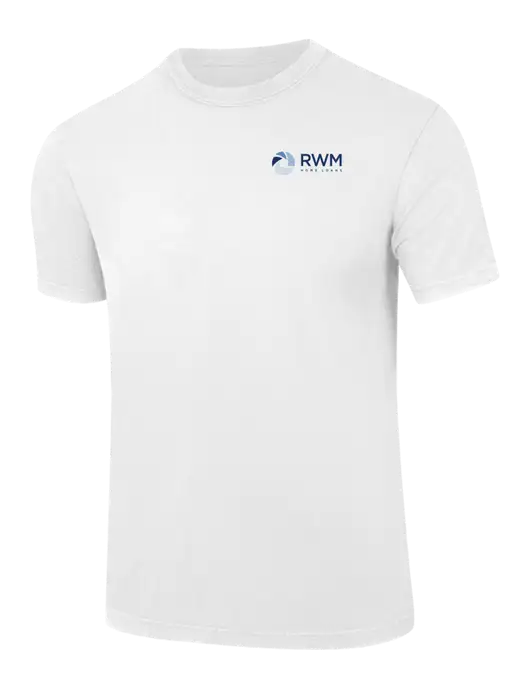 Comfort Colors 6.1 oz White Heavyweight Ring Spun T-Shirt w/RWM Home Loans Logo