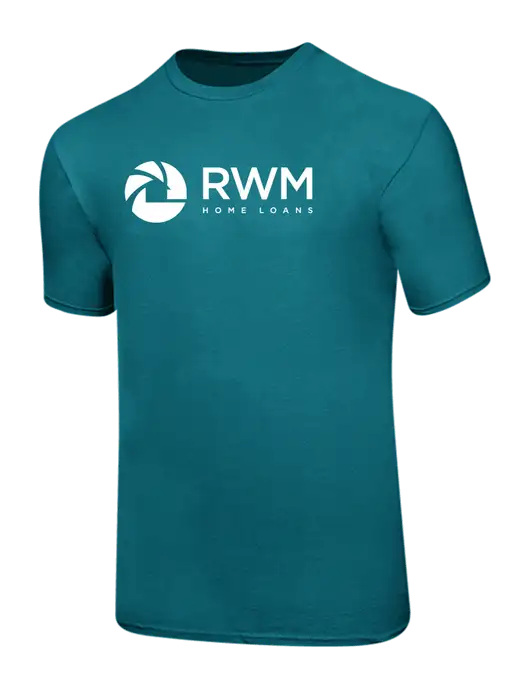 Ring Spun Teal 4.5 oz T-Shirt w/RWM Home Loans Logo