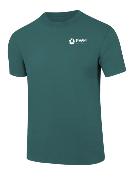 Comfort Colors 6.1 oz Dark Green Heather Heavyweight Ring Spun T-Shirt w/RWM Home Loans Logo