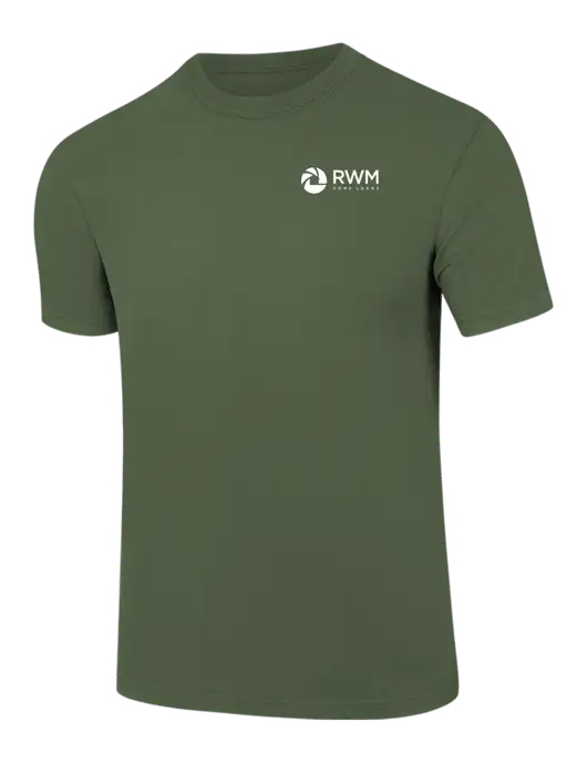 Comfort Colors 6.1 oz Dark Olive Green Heavyweight Ring Spun T-Shirt w/RWM Home Loans Logo