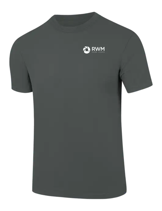 Comfort Colors 6.1 oz Dark Grey Heather Heavyweight Ring Spun T-Shirt w/RWM Home Loans Logo