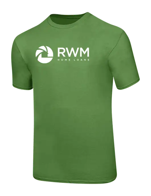 Ring Spun Light Olive 4.5 oz T-Shirt w/RWM Home Loans Logo