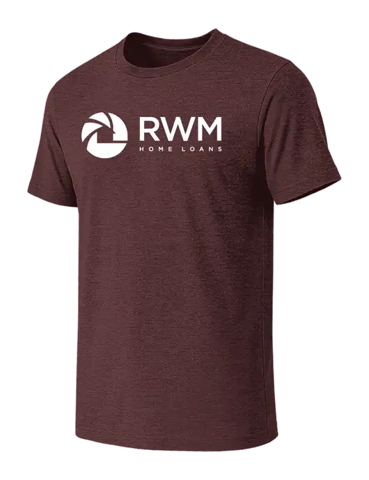 BELLA+CANVAS Heather Maroon CVC Short Sleeve Tee w/RWM Home Loans Logo