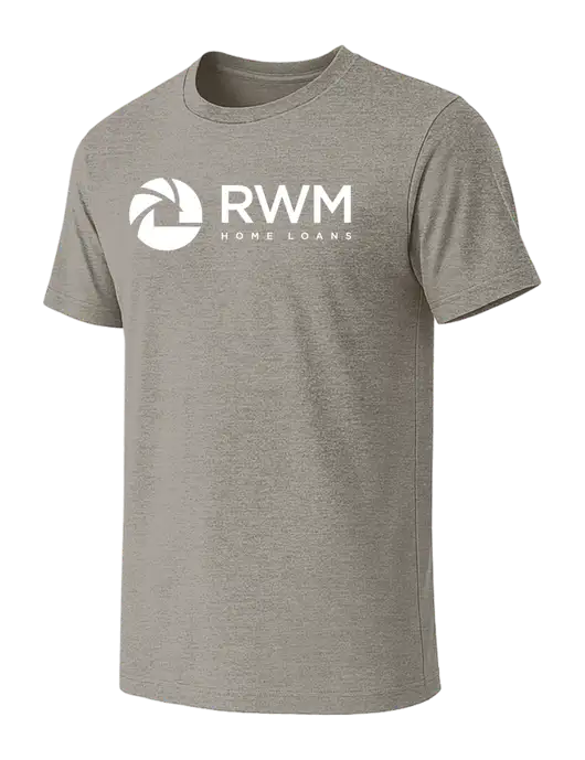 BELLA+CANVAS Heather Medium Brown CVC Short Sleeve Tee w/RWM Home Loans Logo