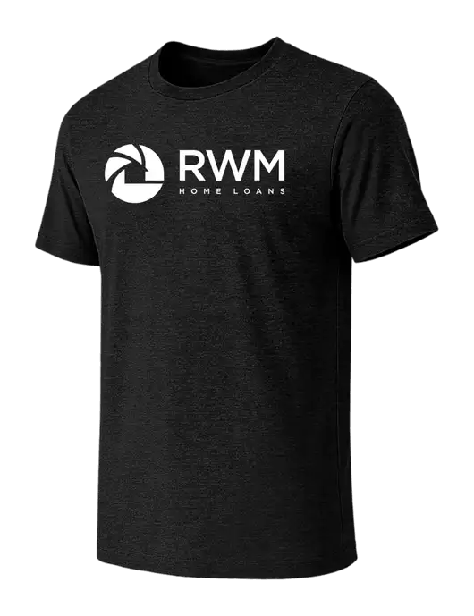BELLA+CANVAS Black Heather CVC Short Sleeve Tee w/RWM Home Loans Logo