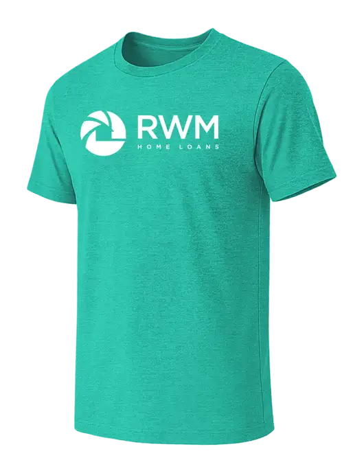 BELLA+CANVAS Heather Teal CVC Short Sleeve Tee w/RWM Home Loans Logo