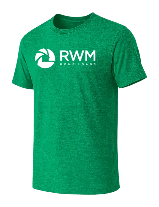 BELLA+CANVAS Heather Kelly Green CVC Short Sleeve Tee w/RWM Home Loans Logo