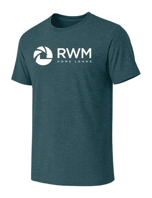 BELLA+CANVAS Heather Dark Teal CVC Short Sleeve Tee w/RWM Home Loans Logo