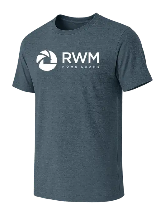BELLA+CANVAS Heather Slate Blue CVC Short Sleeve Tee w/RWM Home Loans Logo