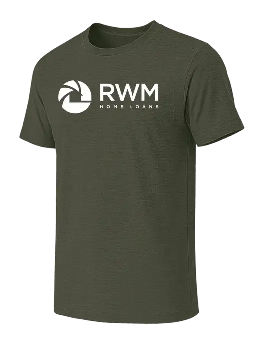 BELLA+CANVAS Heather Dark Military Green CVC Short Sleeve Tee w/RWM Home Loans Logo