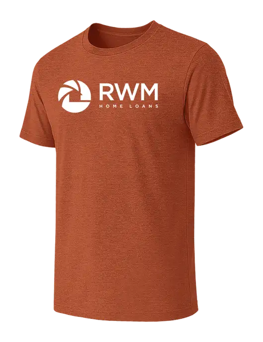BELLA+CANVAS Burnt Orange Heather CVC Short Sleeve Tee w/RWM Home Loans Logo