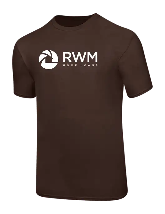 Ring Spun Dark Brown 4.5 oz T-Shirt w/RWM Home Loans Logo