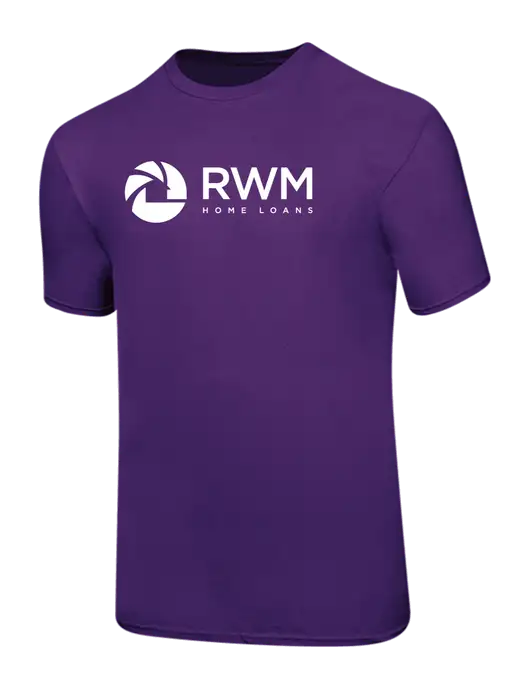 Ring Spun Purple 4.5 oz T-Shirt w/RWM Home Loans Logo