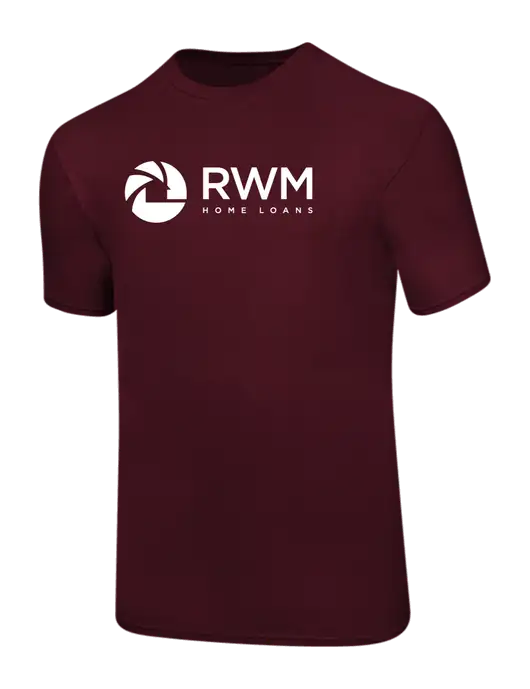 Ring Spun Maroon 4.5 oz T-Shirt w/RWM Home Loans Logo