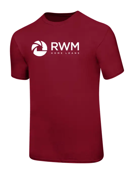 Ring Spun Cardinal 4.5 oz T-Shirt w/RWM Home Loans Logo