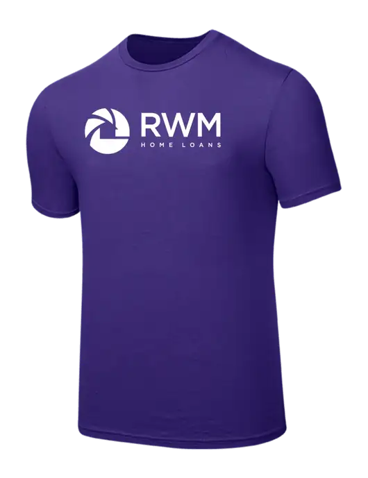 Seriously Soft Purple T-Shirt w/RWM Home Loans Logo