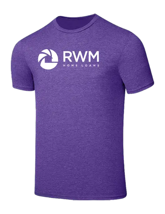 Seriously Soft Heathered Purple T-Shirt w/RWM Home Loans Logo
