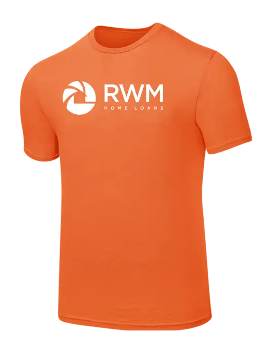 Seriously Soft Orange T-Shirt w/RWM Home Loans Logo
