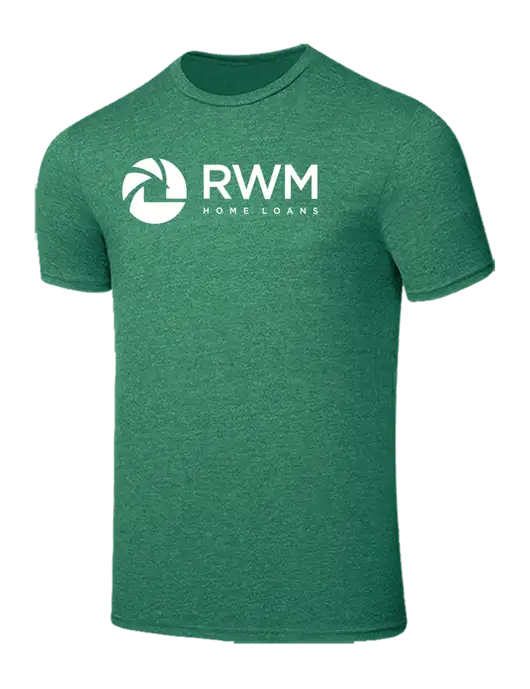 Seriously Soft Heathered Kelly Green T-Shirt w/RWM Home Loans Logo