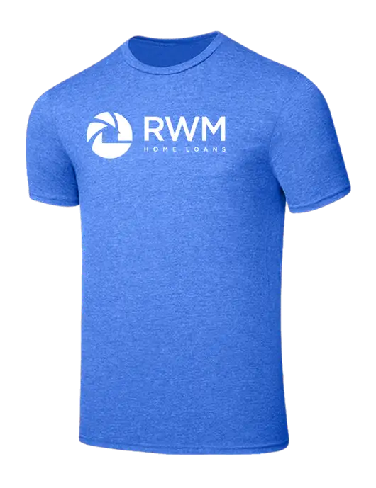 Seriously Soft Heathered Royal T-Shirt w/RWM Home Loans Logo