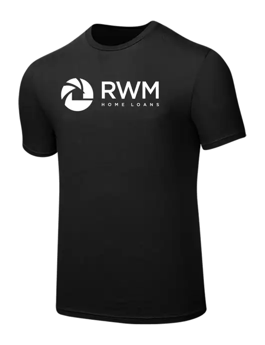 Seriously Soft Black T-Shirt w/RWM Home Loans Logo