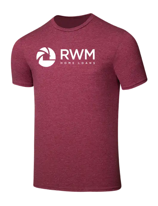 Seriously Soft Heathered Cardinal T-Shirt w/RWM Home Loans Logo