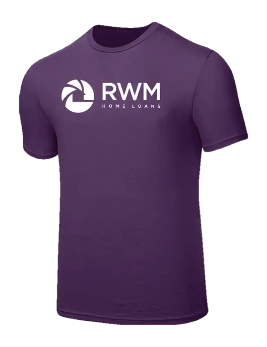 Seriously Soft Eggplant Purple T-Shirt w/RWM Home Loans Logo