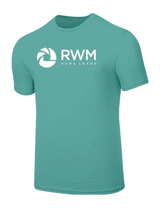 Seriously Soft Light Teal T-Shirt w/RWM Home Loans Logo