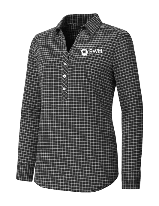 Womens Dark Grey/White City Stretch Shirt w/RWM Home Loans Logo