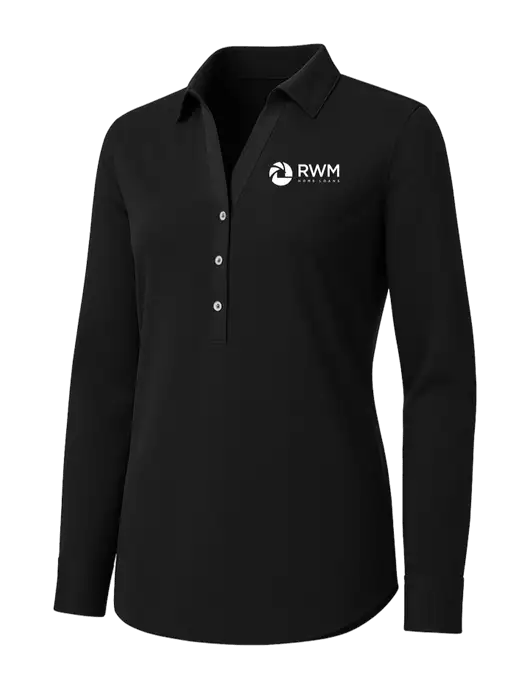 Womens Black City Stretch Shirt w/RWM Home Loans Logo
