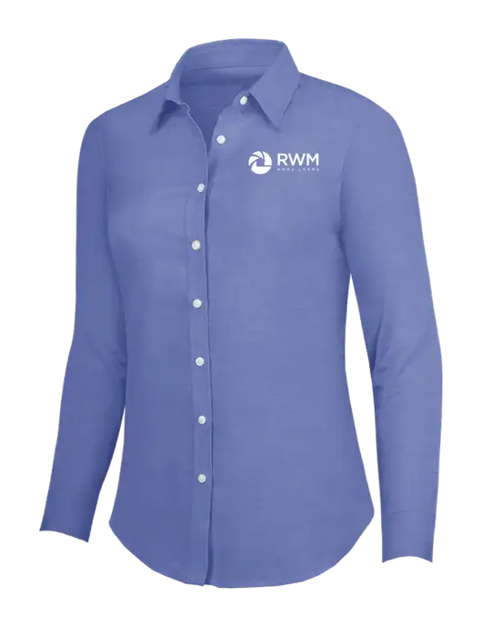 Navy Womens SuperPro Oxford Shirt w/RWM Home Loans Logo