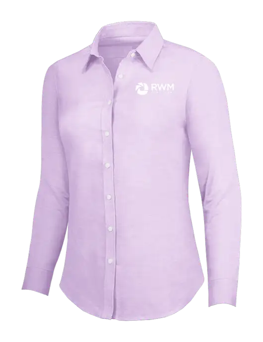 Soft Purple Womens SuperPro Oxford Shirt w/RWM Home Loans Logo
