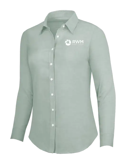Very Light Green Womens SuperPro Oxford Shirt w/RWM Home Loans Logo