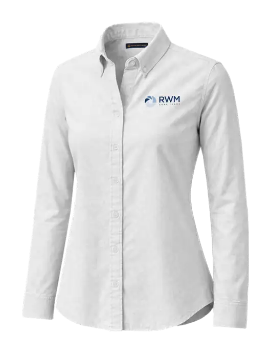 Brooks Brothers Womens Casual White Oxford Cloth Shirt w/RWM Home Loans Logo