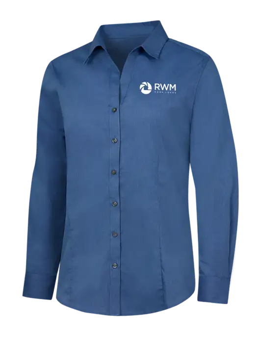 Light Navy Womens Crosshatch Easy Care Shirt w/RWM Home Loans Logo