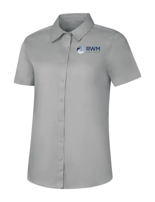 Womens Light Grey Short Sleeve Superpro React Twill Shirt w/RWM Home Loans Logo
