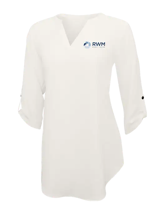 Ivory Womens 3/4 Sleeve Tunic Blouse w/RWM Home Loans Logo