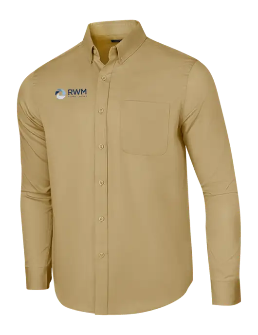Long Sleeve Dark Tan Superpro React Twill Shirt w/RWM Home Loans Logo