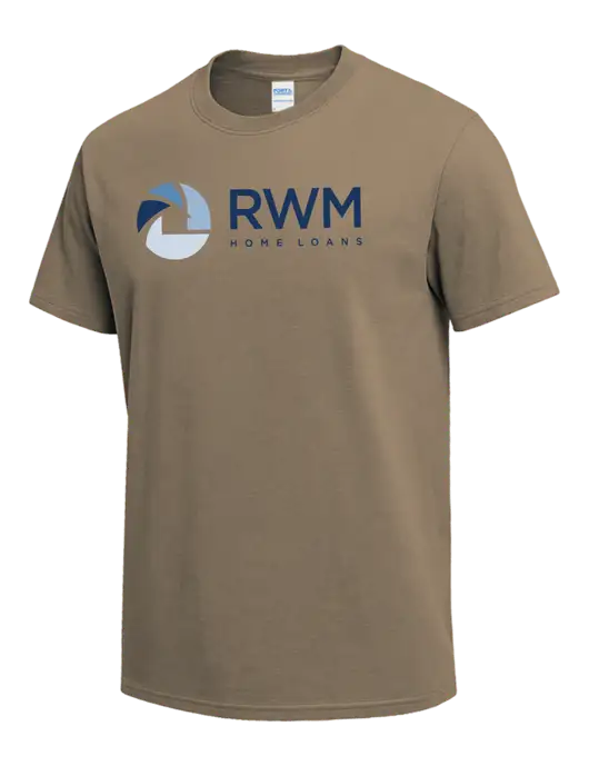Dark Tan Heavyweight 6.1 oz T-Shirt w/RWM Home Loans Logo