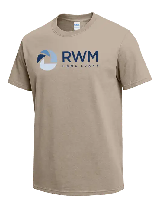 Tan Heavyweight 6.1 oz T-Shirt w/RWM Home Loans Logo