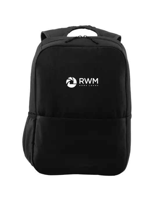 Access Square Laptop Black Backpack w/RWM Home Loans Logo
