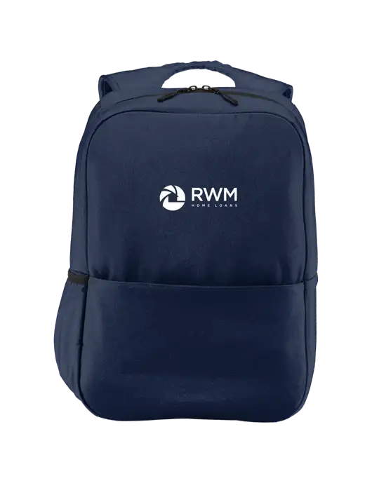 Access Square Laptop River Blue Navy Backpack w/RWM Home Loans Logo