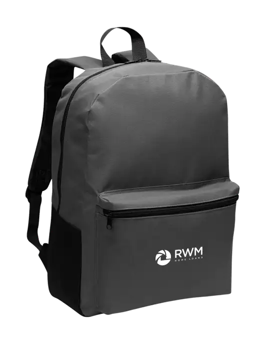 Casual Dark Charcoal Lightweight Laptop Backpack w/RWM Home Loans Logo