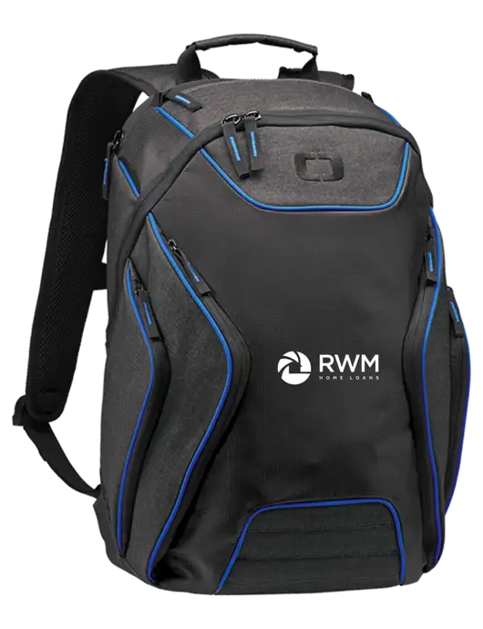 OGIO Royal Blue/Heather Grey Hatch Laptop Backpack
 w/RWM Home Loans Logo