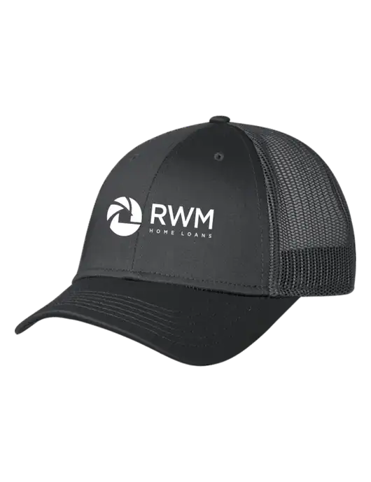 Charcoal Mesh Trucker Cap Snap Back w/RWM Home Loans Logo